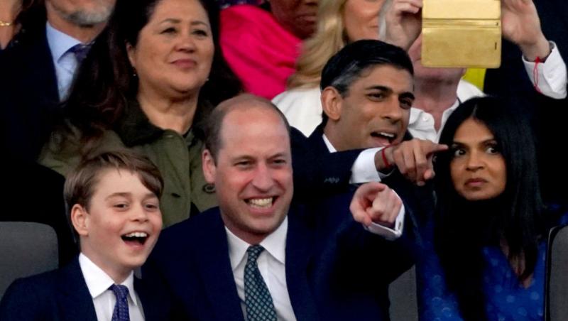 Prințul George, apariție rară în public alături de nașul lui de botez, Ducele de Westminster. Unde au fost surprinși