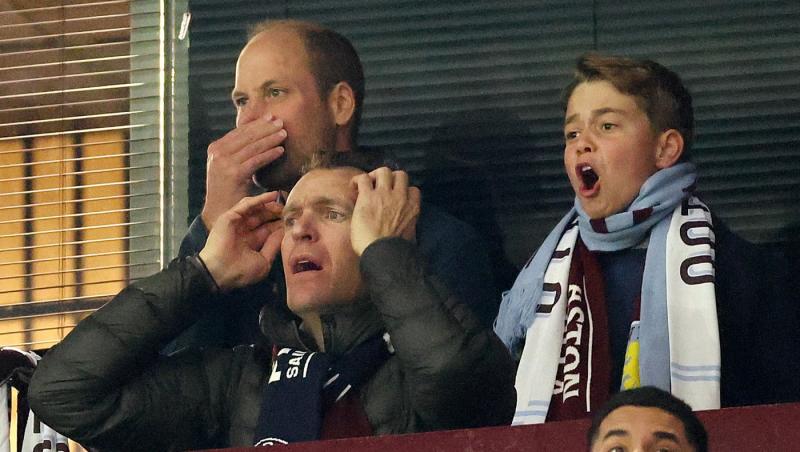 Prințul George, apariție rară în public alături de nașul lui de botez, Ducele de Westminster. Unde au fost surprinși