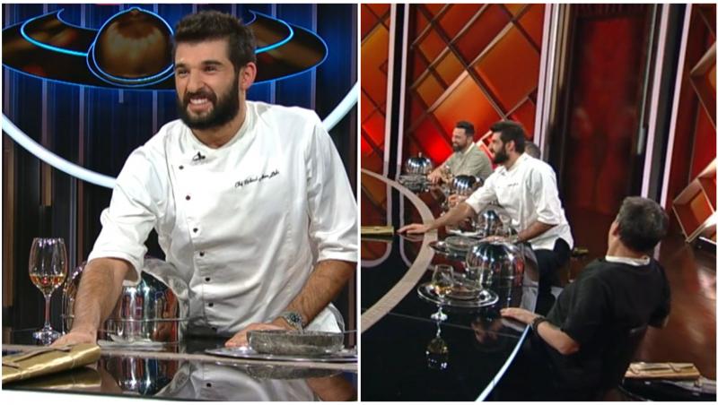 Chef Richard Abou Zaki oferă cuțitul de aur, jurații Chefi la Cuțite, Irina Fodor și Cristi Serb