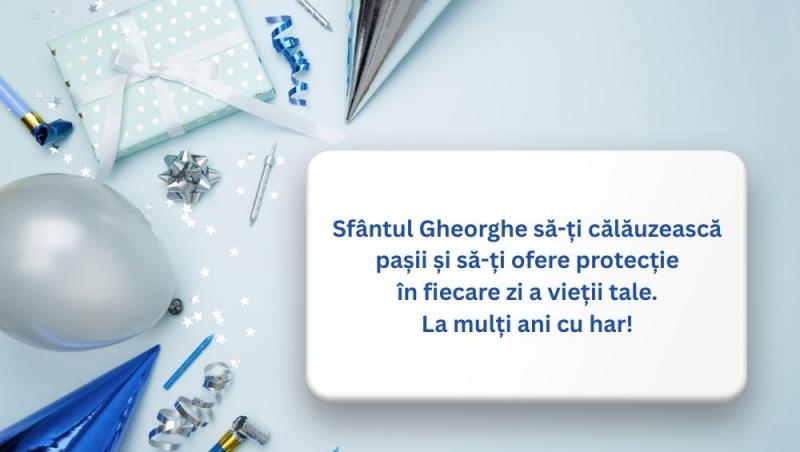 imagine cu baloane si confeti si mesaje de la multi ani pentru sfantul gheorghe