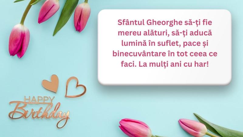 Imagini cu urări de „La mulți ani” pentru Sfântul Gheorghe