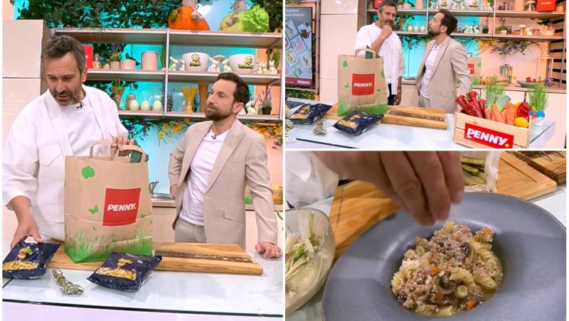 colaj foto cu nicolai tand si dani otil la neatza cu razvan si dani si poza cu reteta de paste cu carne de porc si salvie