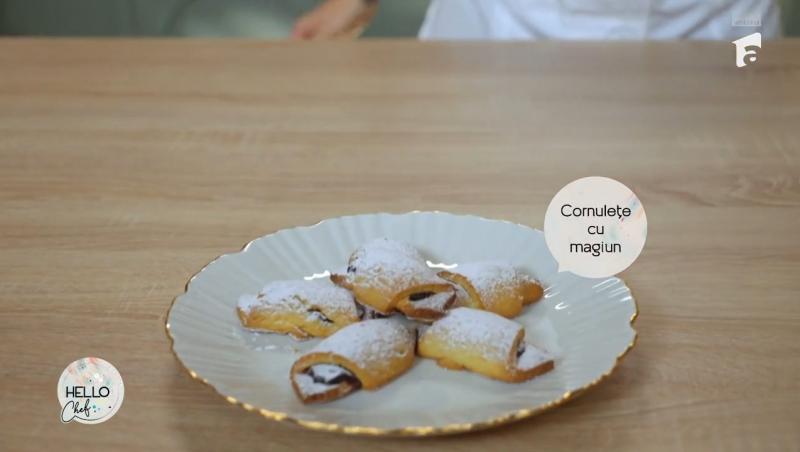 Hello Chef sezon 9, 19 aprilie 2025. Rețeta Roxanei Blenche pentru cornulețe cu magiun. Ce verdict a dat Nicolai Tand