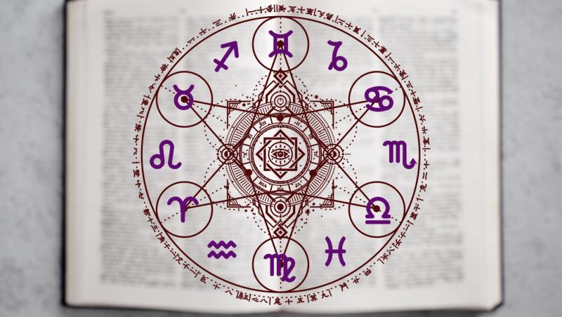 Semnul zodiacului pe fundalul unei cărți