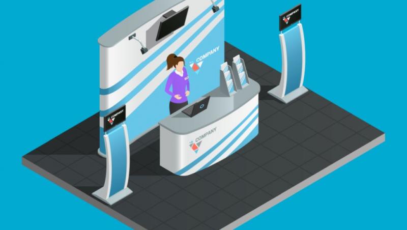 O animație cu un stand expozițional