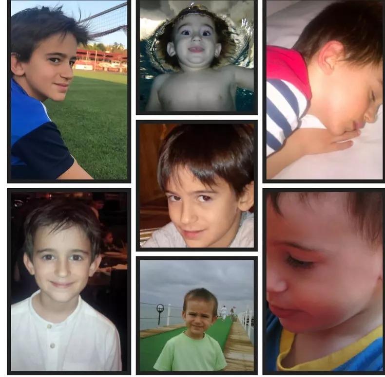 Un colaj de imagini cu Rareș Huidu din perioada copilăriei