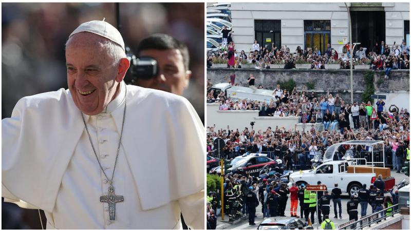 Colaj cu Papa Francisc și mulțimea prezentă la înmormântarea Suveranului Pontif