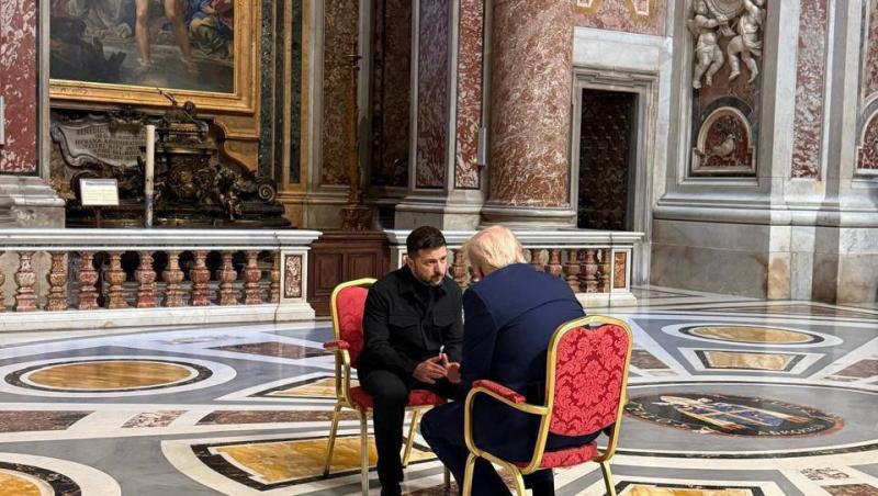 Donald Trump și Volodimir Zelenski, întâlnire neașteptată la înmormântarea Papei Francisc de la Vatican. Ce discuție au avut