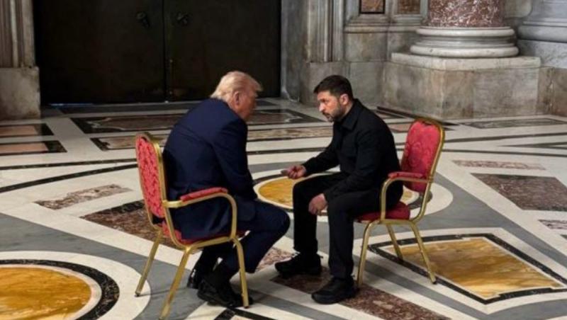 Donald Trump și Volodimir Zelenski, întâlnire neașteptată la înmormântarea Papei Francisc de la Vatican. Ce discuție au avut