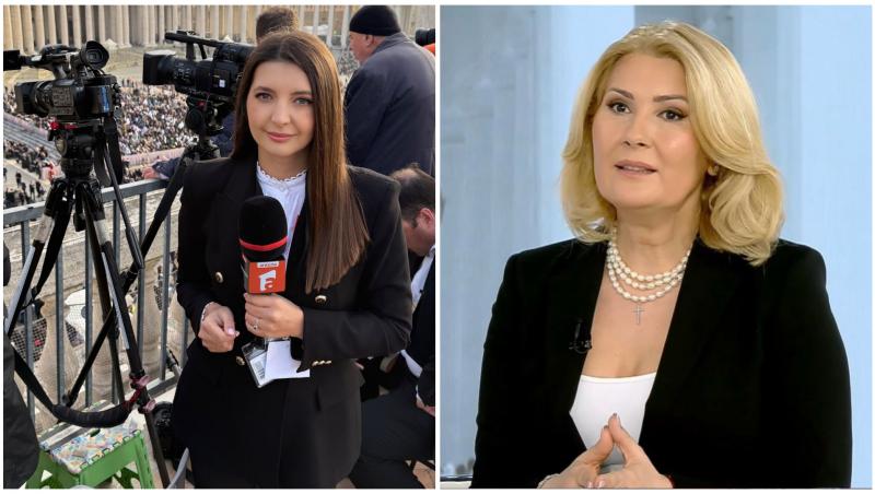 Colaj cu prezentatoarea și reporterul Observator