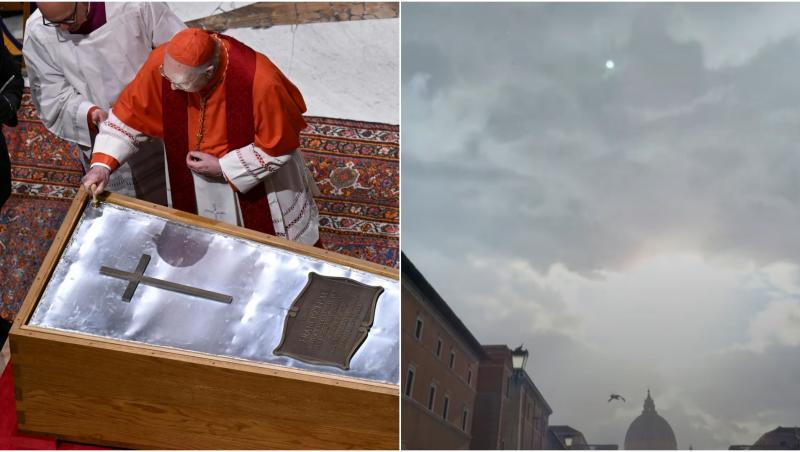 colaj foto inmormantare Papa Franscisc