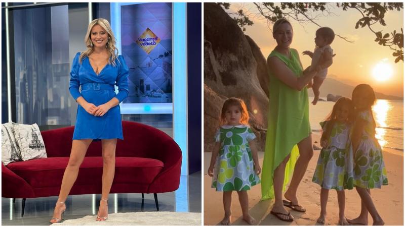 Colaj cu Laura Cosoi alături de cele patru fiice ale sale