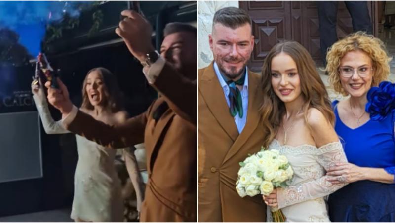 colaj foto raluca moianu, fiica ei si ginerele