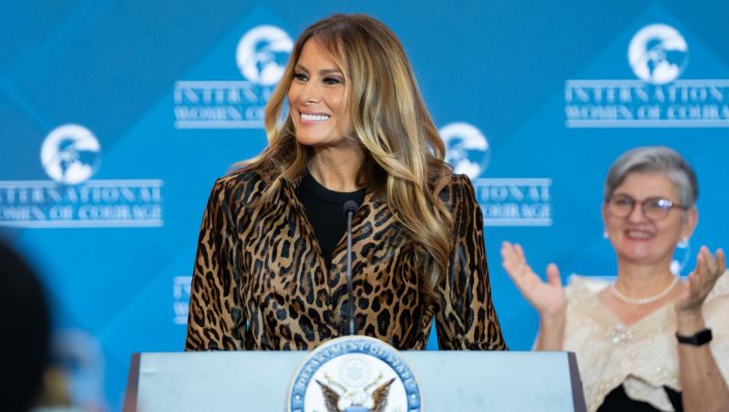 melania trump in animal print