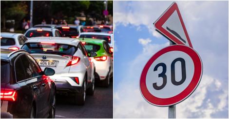 Scade limita legală de viteză pe mai multe străzi din centrul Bucureștiului. Harta noilor locuri în care se circulă cu 30 km/h
