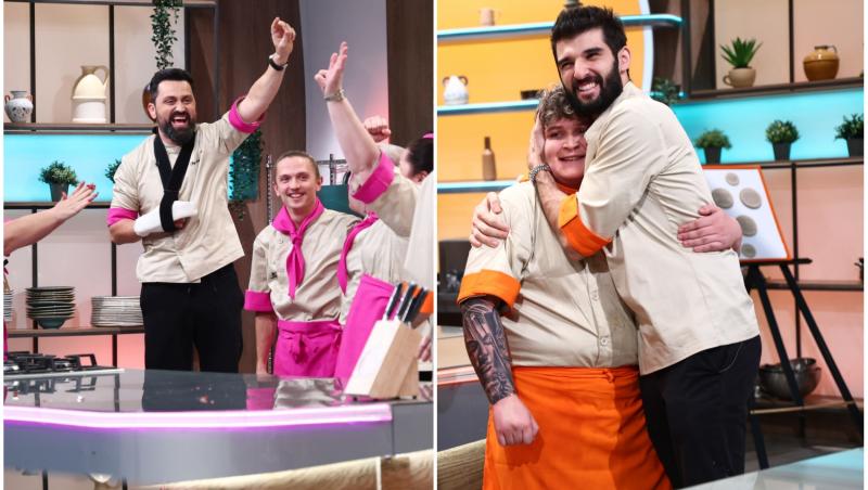 colaj foto cu chef orlando zaharia si poza cu chef richard abou zaki si mihai vasile la chefi la cutite sezonul 15