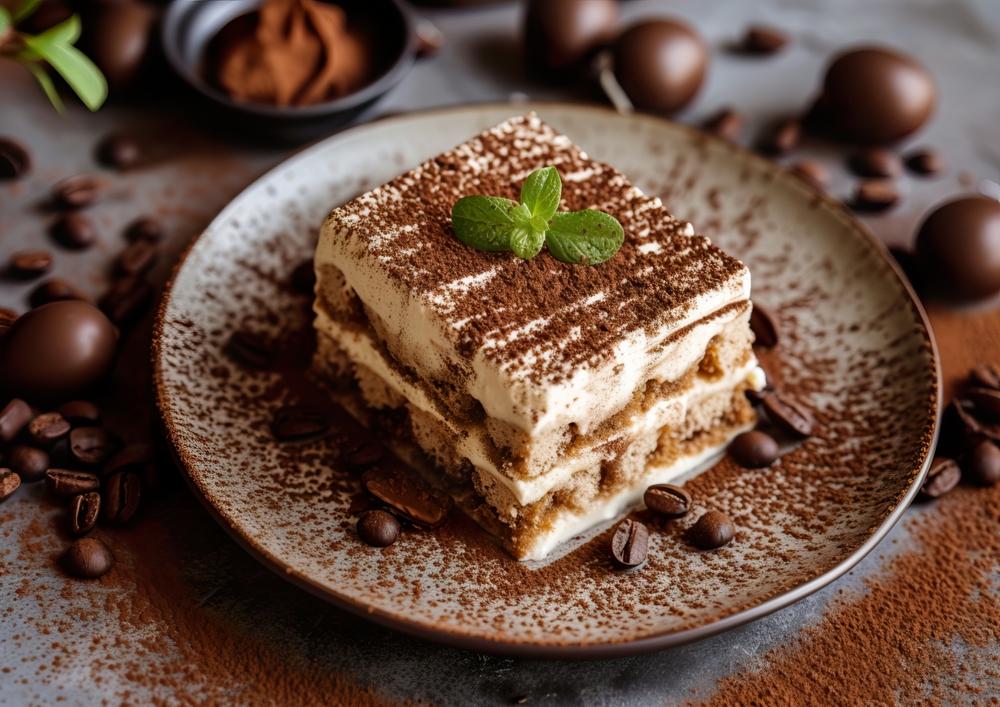 tiramisu pe un platou