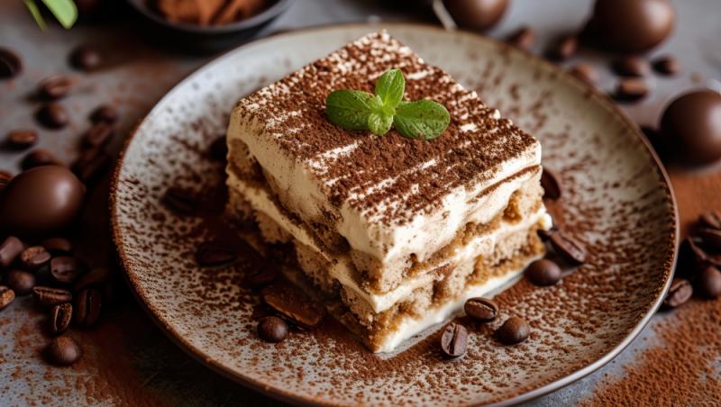tiramisu pe un platou