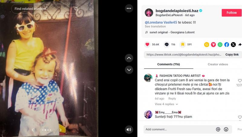 Cum arată Loredana, sora lui Bodgan de la Ploiești. Nu mulți știau că artistul are o soră atât de frumoasă