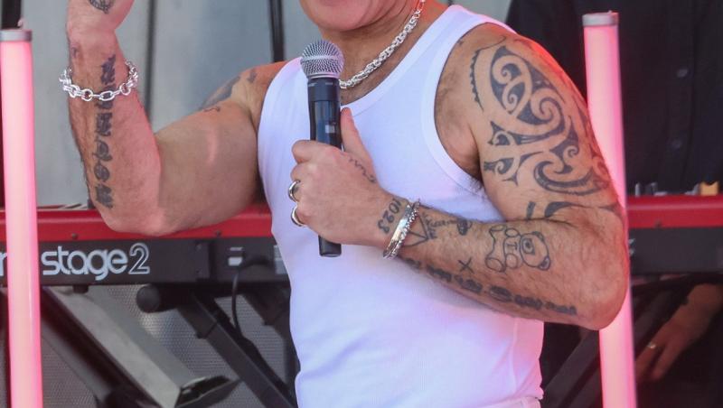 Robbie Williams, fermecat de frumusețea Mădălinei Ghenea. A îngenunchiat în fața ei și i-a dedicat o piesă