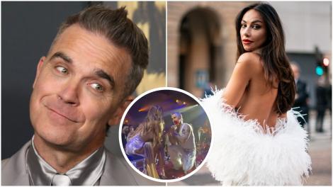 Robbie Williams, fermecat de frumusețea Mădălinei Ghenea. A îngenunchiat în fața ei și i-a dedicat o piesă