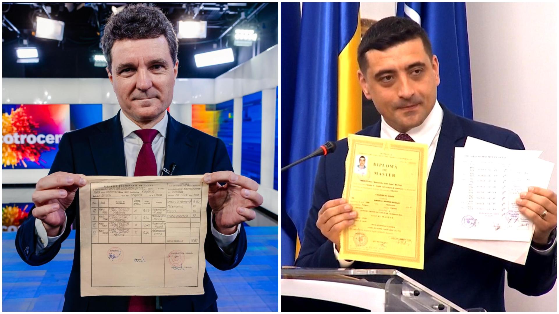 Ce note au luat la BAC George Simion și Nicușor Dan. Candidații la Președinția României și-au arătat diplomele fără rețineri