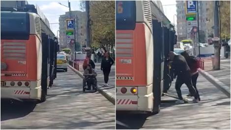 Gestul înduioșător făcut de un șofer STB pentru o persoană cu dizabilități. Momentul, surprins de un alt trecător