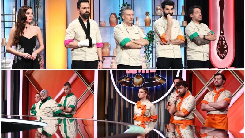 colaj foto cu irina fodor si orlando zaharia, alexandru sautner, richard abou zaki si stefan popescu la chefi la cutite sezonul 15