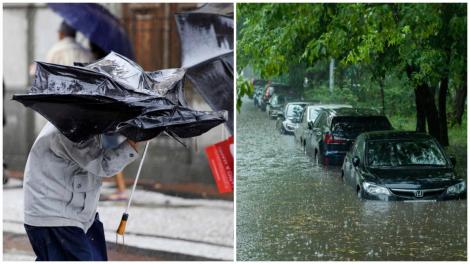 Alertă ANM! Cod galben de furtuni, cu vijelii şi grindină. Ploi torenţiale şi intensificări ale vântului, în mai multe zone