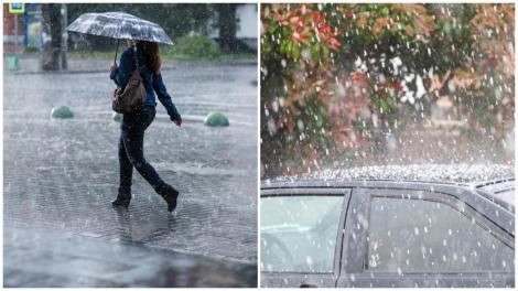 Alertă ANM! Averse torenţiale, descărcări electrice, vijelii şi grindină până luni dimineaţă, în cea mai mare parte a ţării