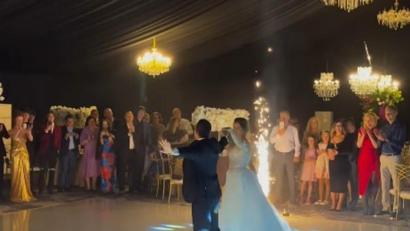 Marian Drăgulescu și soția sa, imagini spectaculoase de la dansul mirilor. Gimnastul și-a pus în practică abilitățile sportive