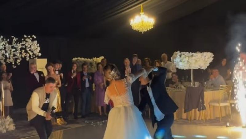 Marian Drăgulescu și soția sa, imagini spectaculoase de la dansul mirilor. Gimnastul și-a pus în practică abilitățile sportive