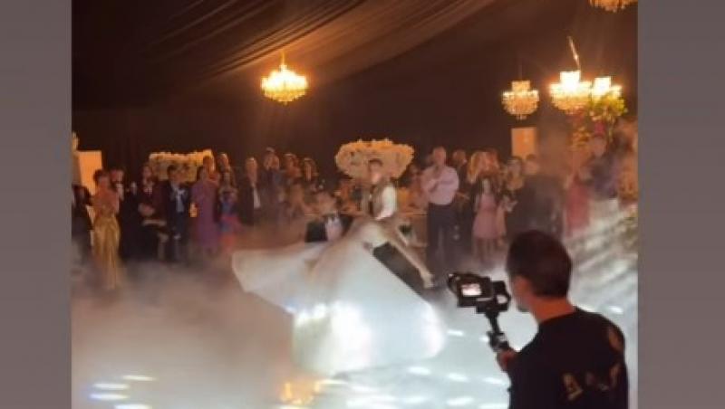 Marian Drăgulescu și soția sa, imagini spectaculoase de la dansul mirilor. Gimnastul și-a pus în practică abilitățile sportive