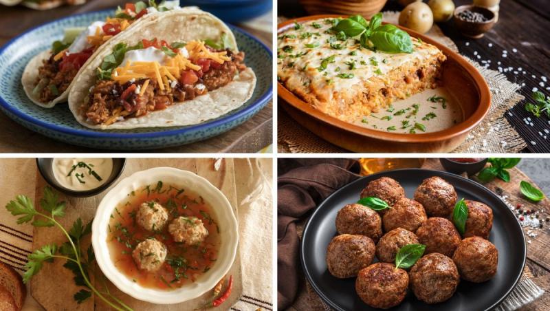 4 preparate din carne tocată de porc