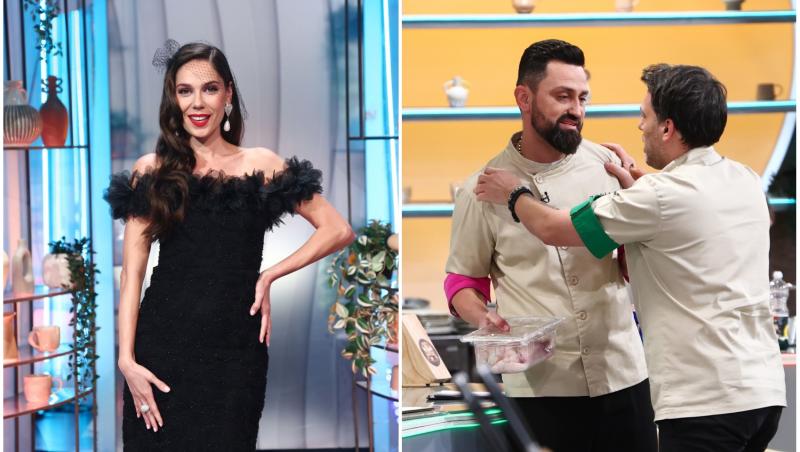 colaj foto cu irina fodor si poza cu orlando zaharia si stefan popescu la chefi la cutite