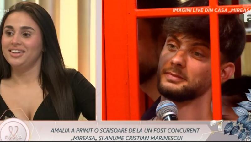 Mireasa sezonul 11. Cristian Marinescu i-a trimis flori și o scrisoare Amaliei. Apoi au vorbit prin apel video
