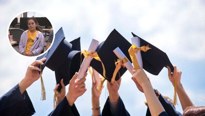 colaj studenți care își ridică toga și alisa perales