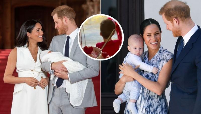 colaj meghan markle, prințul harry și prințul archie și prințu archie