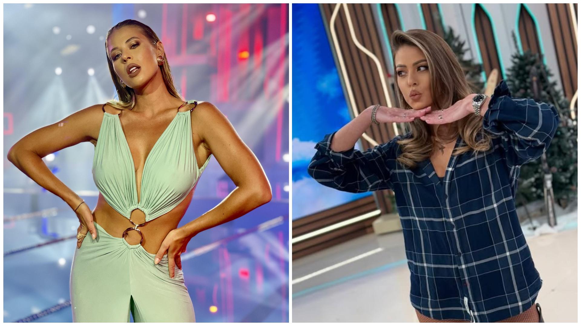 Colaj cu Roxana Nemeș (Hagima) în două ipostaze diferite la două emisiuni