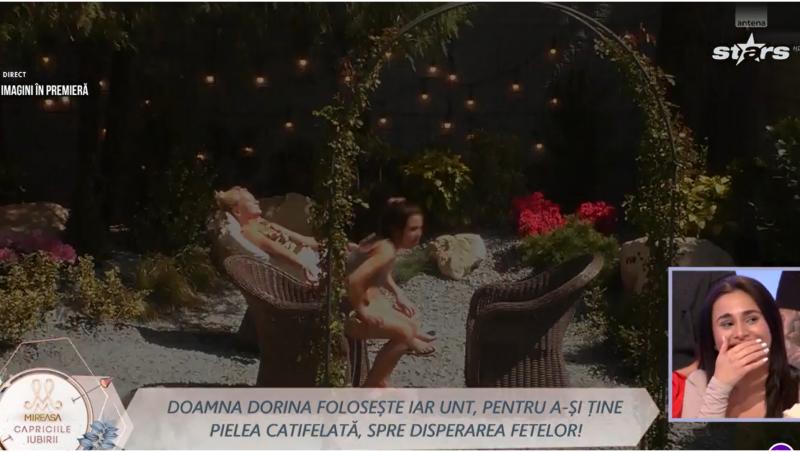 Mireasa sezonul 11. Doamna Dorina s-a uns cu unt de trufe pe piele, lângă Amalia, deși fata s-a arătat deranjată