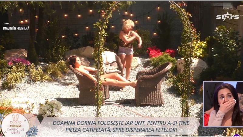 Mireasa sezonul 11. Doamna Dorina s-a uns cu unt de trufe pe piele, lângă Amalia, deși fata s-a arătat deranjată