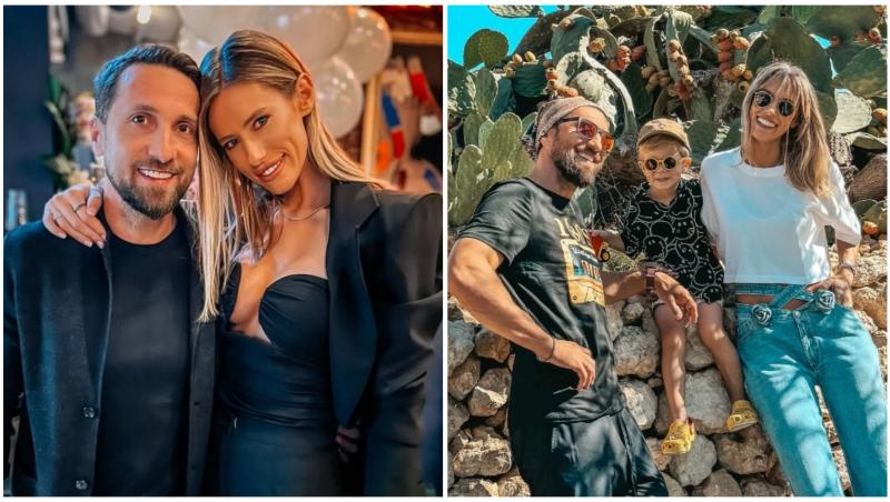 Colaj cu Dani Oțil și Gabriela Prisăcariu în două ipostaze diferite la două alături de fiul lor