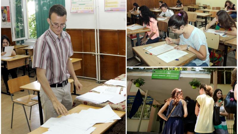 colaj foto cu elevi si profesori la examenul de bacalaureat