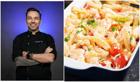 Cea mai gustoasă și rapidă rețetă de paste cu feta și roșii cherry, pregătită de Chef Ștefan Popescu de la Chefi la cuțite