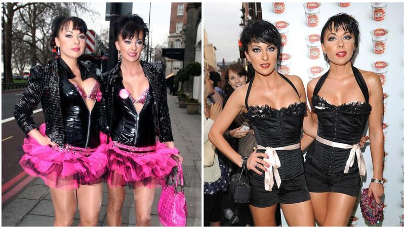 Colaj din două poze cu fetele de la Cheeky Girls