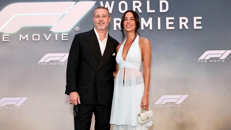 Brad Pitt alături de actuala lui parteneră, Ines de Ramon,  îmbrăcați elegant