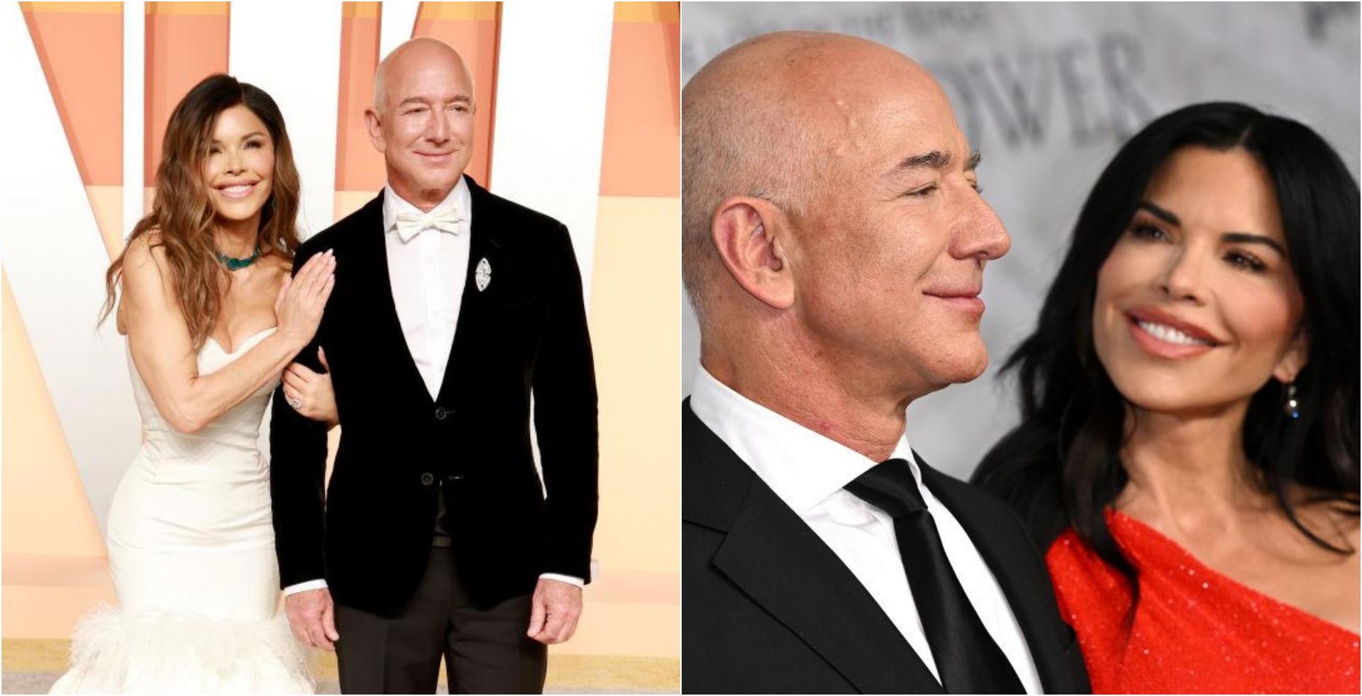 colaj foto Jeff Bezos și Lauren Sanchez