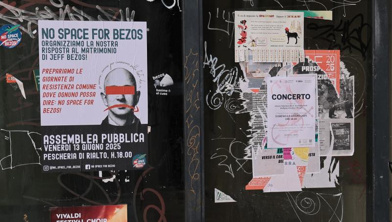 Motivul pentru care nunta lui Jeff Bezos cu Lauren Sanchez a fost amânată. Ce a apărut pe clădirile din Veneția