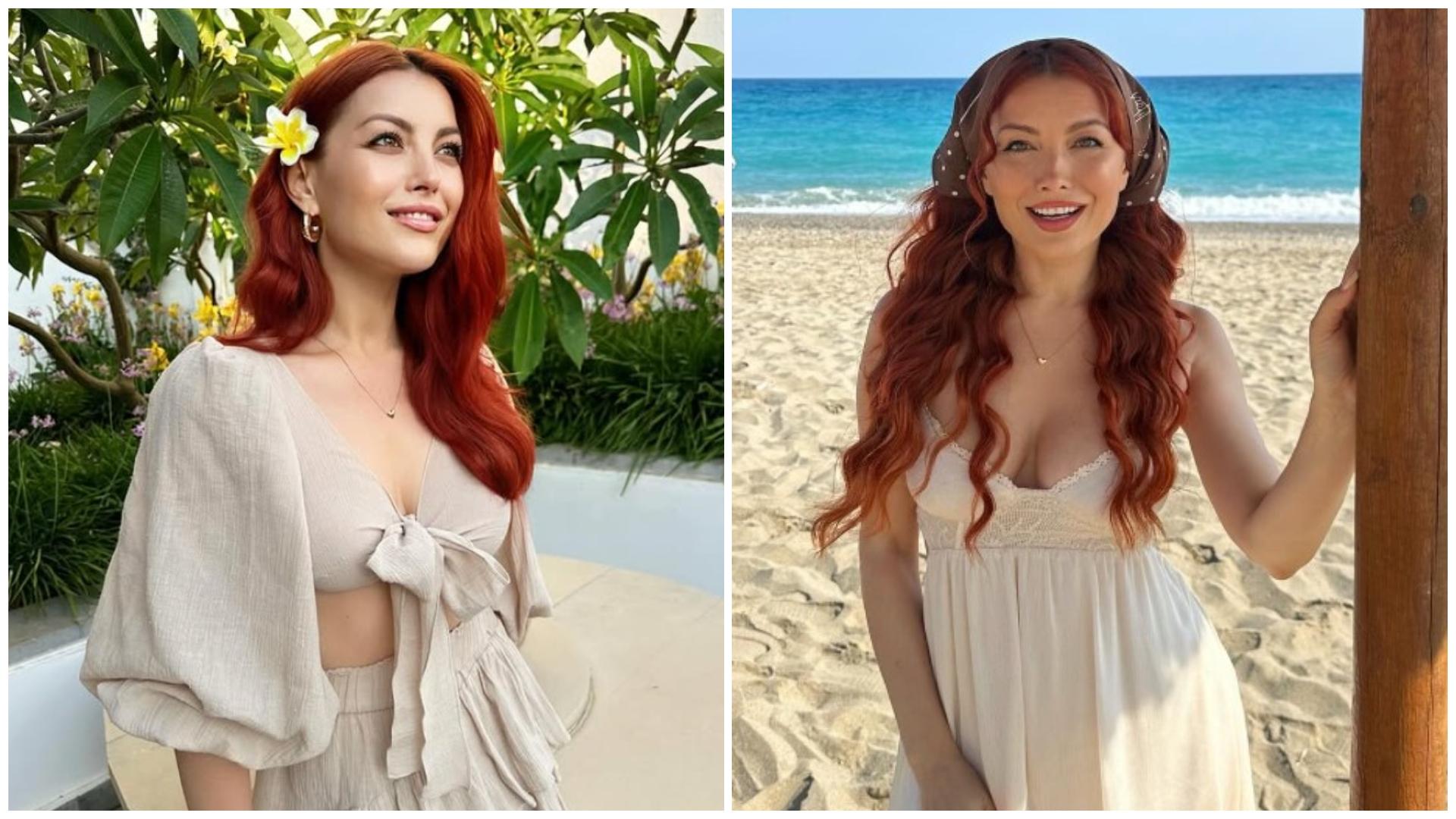 Colaj cu Elena Gheorghe în două ipostaze diferite