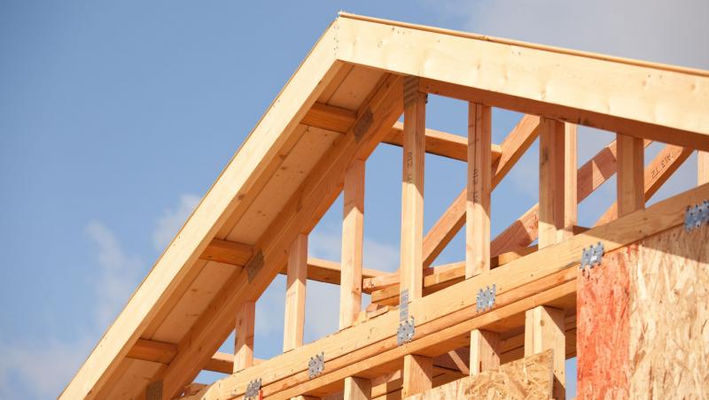 Scheletul din scândură al unei case